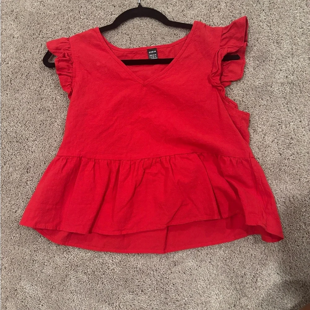 Red Ruffle Sleeve Top! ❤️ - Picture 6 of 6